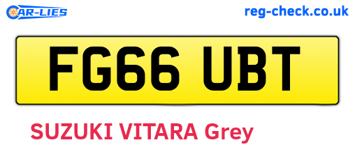 FG66UBT are the vehicle registration plates.