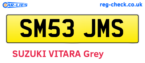 SM53JMS are the vehicle registration plates.
