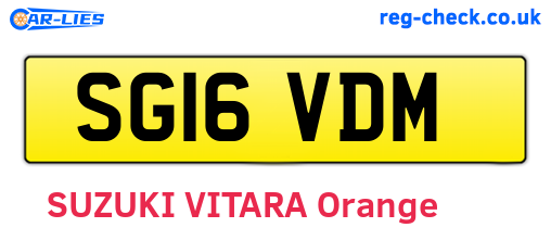 SG16VDM are the vehicle registration plates.