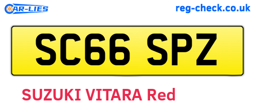 SC66SPZ are the vehicle registration plates.