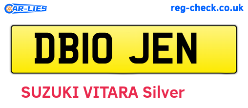 DB10JEN are the vehicle registration plates.