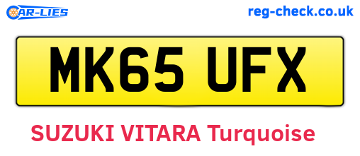 MK65UFX are the vehicle registration plates.
