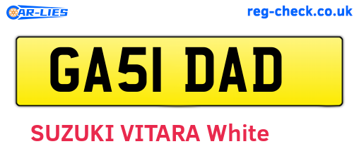 GA51DAD are the vehicle registration plates.