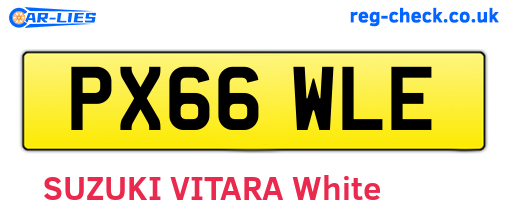 PX66WLE are the vehicle registration plates.