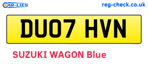 DU07HVN are the vehicle registration plates.