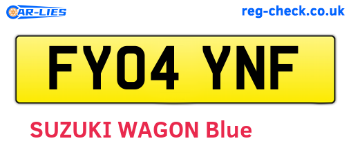 FY04YNF are the vehicle registration plates.