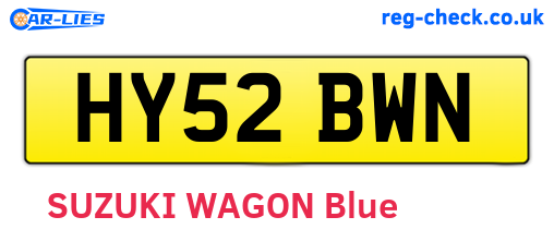 HY52BWN are the vehicle registration plates.