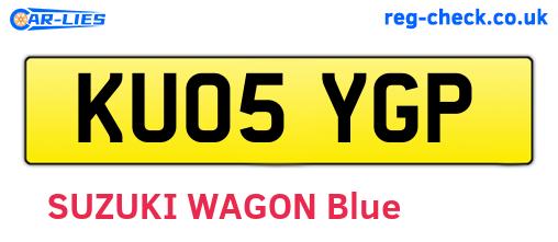 KU05YGP are the vehicle registration plates.