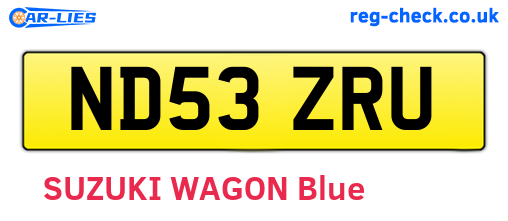 ND53ZRU are the vehicle registration plates.