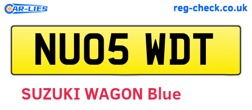 NU05WDT are the vehicle registration plates.