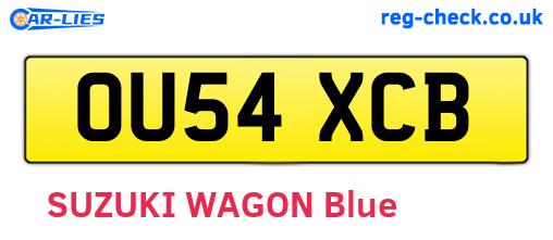 OU54XCB are the vehicle registration plates.