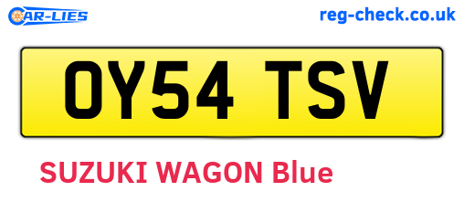 OY54TSV are the vehicle registration plates.