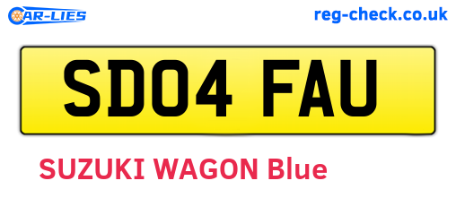 SD04FAU are the vehicle registration plates.