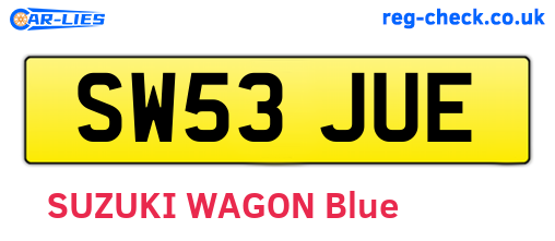 SW53JUE are the vehicle registration plates.