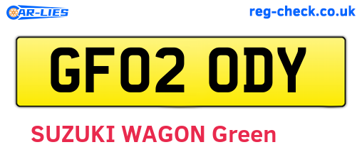 GF02ODY are the vehicle registration plates.