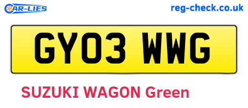 GY03WWG are the vehicle registration plates.