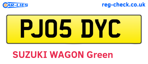PJ05DYC are the vehicle registration plates.