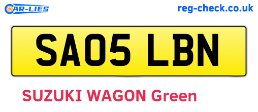 SA05LBN are the vehicle registration plates.