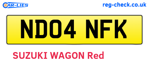 ND04NFK are the vehicle registration plates.