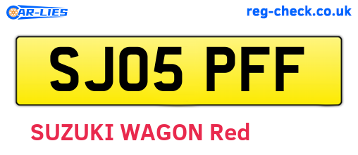 SJ05PFF are the vehicle registration plates.