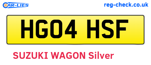 HG04HSF are the vehicle registration plates.