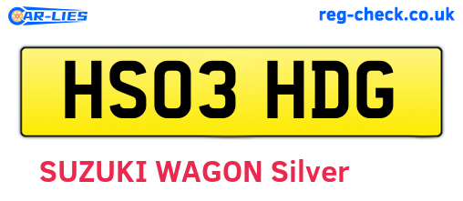 HS03HDG are the vehicle registration plates.