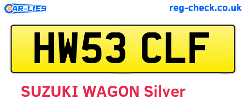 HW53CLF are the vehicle registration plates.