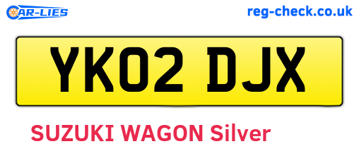 YK02DJX are the vehicle registration plates.