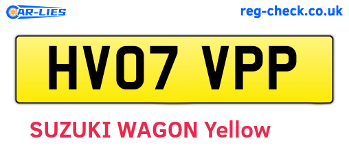 HV07VPP are the vehicle registration plates.