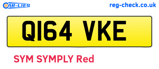 Q164VKE are the vehicle registration plates.