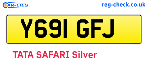 Y691GFJ are the vehicle registration plates.