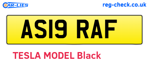 AS19RAF are the vehicle registration plates.