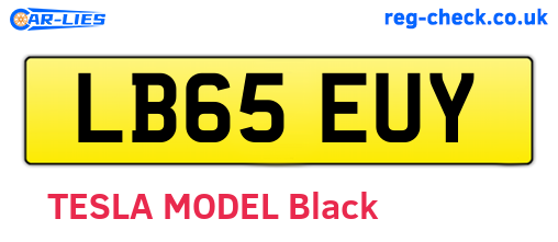 LB65EUY are the vehicle registration plates.