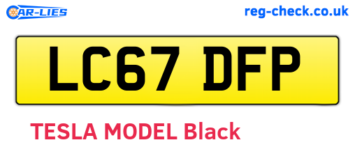 LC67DFP are the vehicle registration plates.