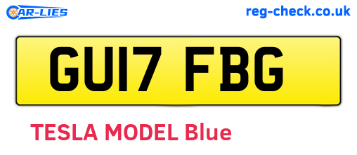 GU17FBG are the vehicle registration plates.
