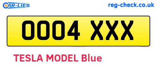 OO04XXX are the vehicle registration plates.