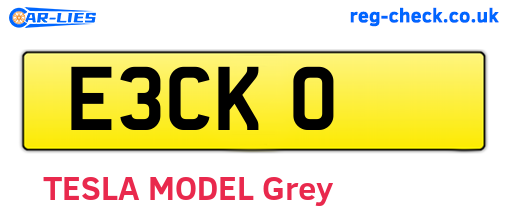 E3CKO are the vehicle registration plates.
