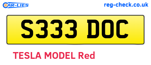 S333DOC are the vehicle registration plates.