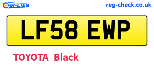 LF58EWP are the vehicle registration plates.