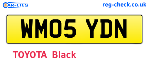 WM05YDN are the vehicle registration plates.