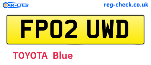 FP02UWD are the vehicle registration plates.