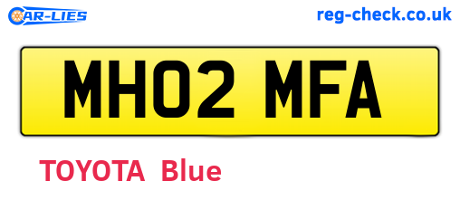 MH02MFA are the vehicle registration plates.