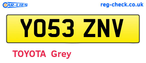 YO53ZNV are the vehicle registration plates.
