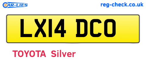 LX14DCO are the vehicle registration plates.