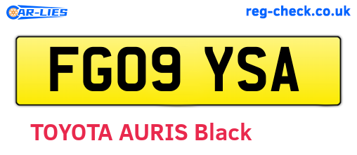 FG09YSA are the vehicle registration plates.