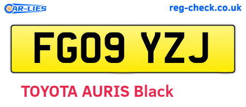 FG09YZJ are the vehicle registration plates.