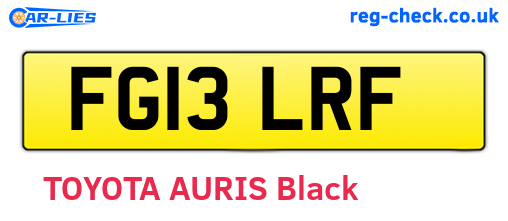 FG13LRF are the vehicle registration plates.