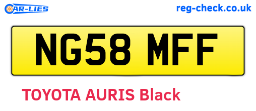 NG58MFF are the vehicle registration plates.