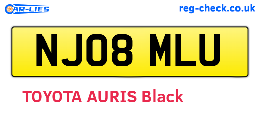 NJ08MLU are the vehicle registration plates.