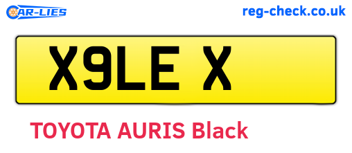 X9LEX are the vehicle registration plates.